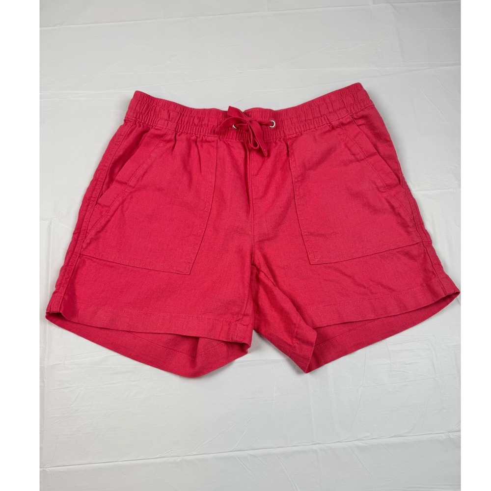 Nautica Womens Pink Linen Blend Drawstring Shorts Size Small Summer Resort